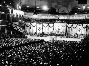 Homefront: Adolf Hitler during his speech on the jubilee of the sei
