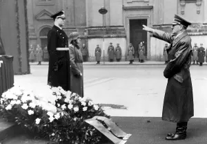 Kriebel: Adolf Hitler at state funeral for Hermann Kriebel, Munich