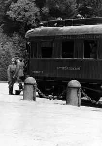 Specially: Adolf Hitler steps out of the Compiegne Wagon, 1940