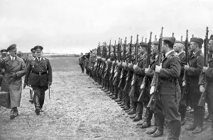 Mandatory: Adolf Hitler strides with Hermann Goering in front of Air Fo