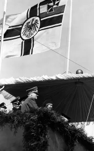Blows: Adolf Hitler visits a navy event