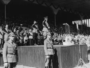 Brueckner: Adolf Hitler, von Schirach, Hess, Rust on the Day of the
