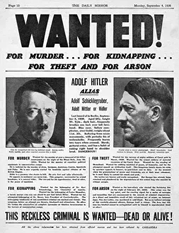 Demonised: Adolf Hitler WANTED poster, WW2