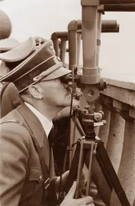 Fuhrer: Adolf Hitler watching the attack on Warsaw through a perisco