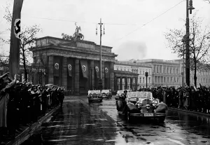 Benz: Adolf Hitler on his way to the Kroll Opera, 1938