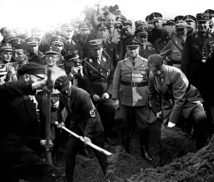 Hessen: Adolf Hitler working on the Reichsautobahn, 1937