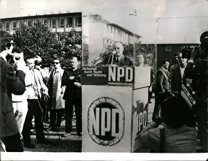 Polls: Adolf von Thadden of NPD during election campaign, Germany
