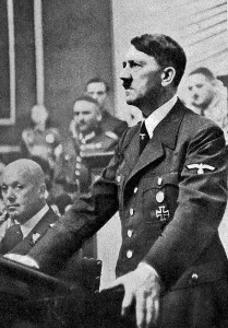 Response: Adolph Hitler addressing a sitting of the German