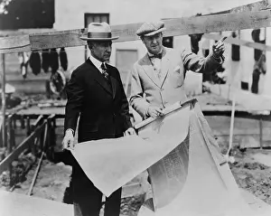 Blueprints: Adolph Zukor (left) and Jesse Lasky at a construction