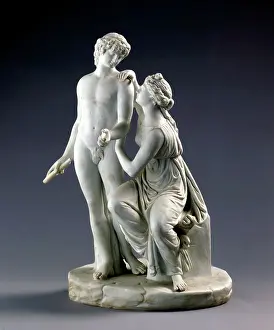 Adonis: Adonis and Venus, porcelain statuette