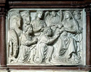 Baptistry: Adoration of the Magi, marble