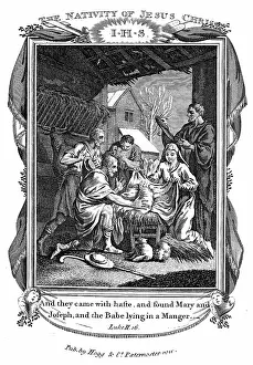 Bands: Adoration of the Sheperds'. Mary, Joseph, the