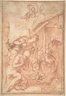 Vieira: Adoration of the Shepherds, 1699?1783, Red chalk