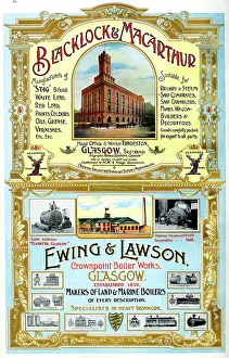 Paints: Adverts, Blacklock & Macarthur, Ewing & Lawson, Glasgow