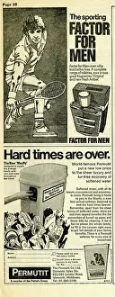 Sporty: Two adverts in a magazine or newspaper