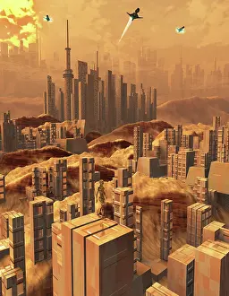 Colonization: An advanced city complex in a desert