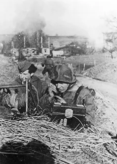 Telephones: Advancing German artillery observer during combat in Silesia