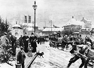 Bustle: Advent season on the Stachus, around 1900