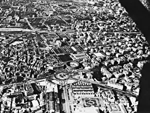 Bullring: Aerial view of Barcelona, 1939