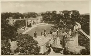 Skipton: Aerial view of the Castle, Skipton, North Yorkshire