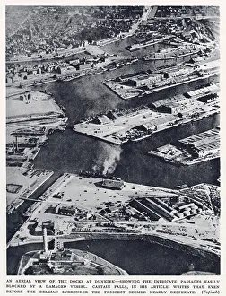 Nov19: Aerial view of Dunkirk docks before the evacuation, WW2
