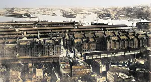 Town & Country Planning: Aerial view of Hamburg harbour, Germany