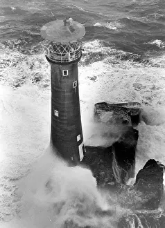 Longships: Aerial view of Longships Lighthouse, off Lands End, Cornwall