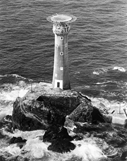 Longships: Aerial view of Longships Lighthouse, off Lands End, Cornwall