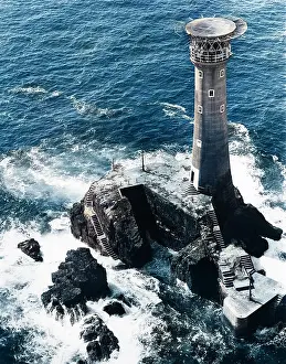 Longships: Aerial view of Longships Lighthouse, off Lands End, Cornwall