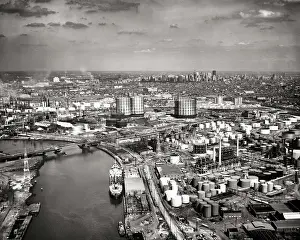 Refineries: Aerial View of Oil Refineries Along Schuylkill River