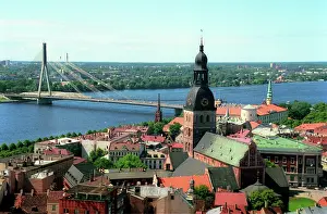 Numerous: Aerial view of old Riga, 1996