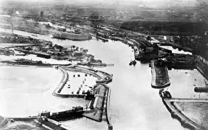 Ostend: Aerial view of Ostend, Belgium, WW1