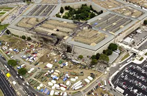 Pentagon: Aerial view of the Pentagon on Sept. 14, 2001