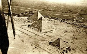 Pyramids: Aerial view, Pyramids at Giza, Egypt