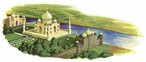 Mahal: Aerial View: Taj Mahal