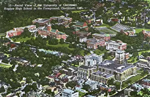 Higher: Aerial view, University and School, Cincinnati, Ohio, USA