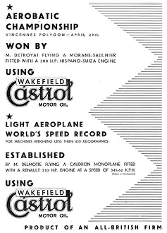 Castrol: Aerobatics Championships Won By M.Detroyat Using Castrol