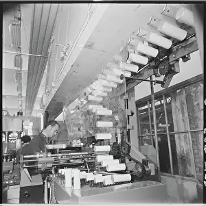 Adjustment: Aerosol can production line, man, worker, can