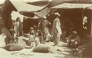 Bazar: Afghanistan - Bazaar at Chaman - Pathans selling grain