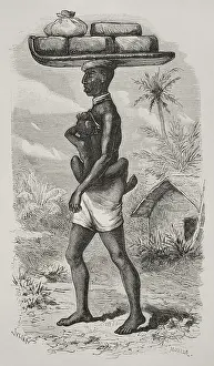 Barefooted: Africa. The Congo. Indigenous with double burden