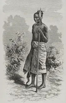 Barefooted: Africa. Congo. Man of the Bateke tribe