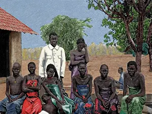 Transmitted: Africa. Native affected by sleeping sickness. Engraving by T