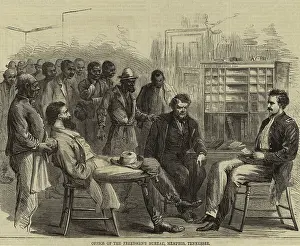 Freedmans: African American clients wait in line at the