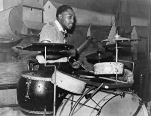 Cymbal: African American drummer in orchestra in ?