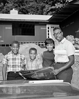 Domicile: African American Family Standing Before Their