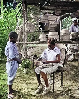 Creole: African American Gullah Boy Standing Watching