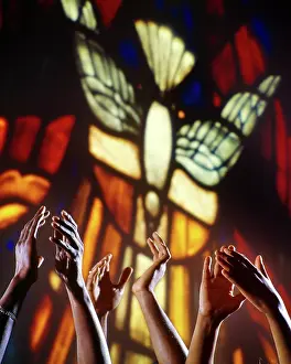 Pht001: African American Hands Raised in Praise