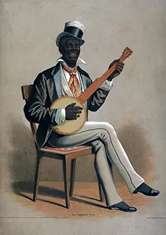 Swell: African American man playing the banjo, ?