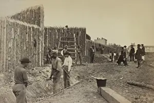 Freedman: African American men digging a trench in front
