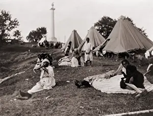 Vicksburg: African American refugees in front of their ?
